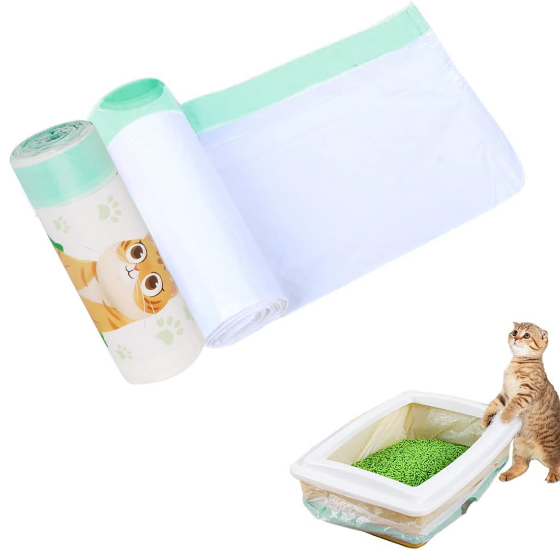 Cat Litter Box Liners 10 Count Drawstring Extra Durable Pet Cat Pan Liners Cat Waste Litters Bags Kitty Litter Box Bag Pet Cat S