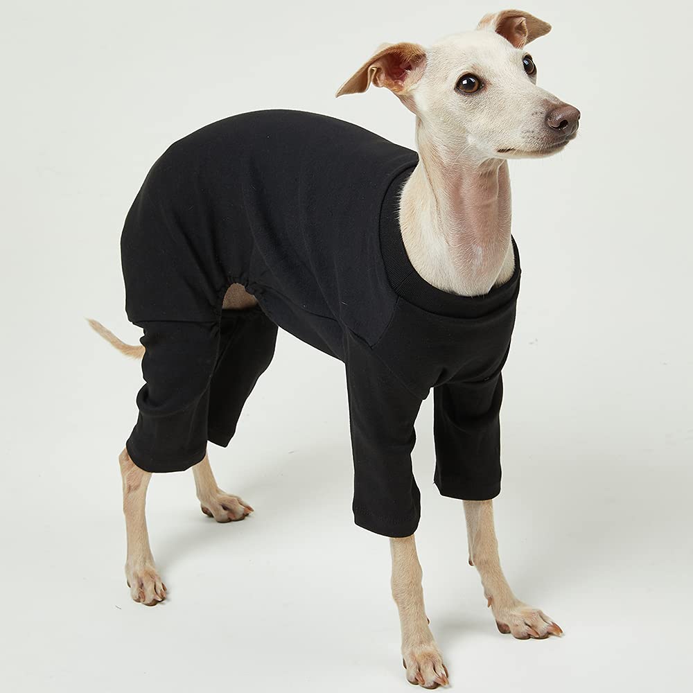 Lucky Petter Basic Dog Pajamas Pastel Durable And Elastic Dog Onesie Apparel Outfits Doggie Jammies (X-Small, Black)