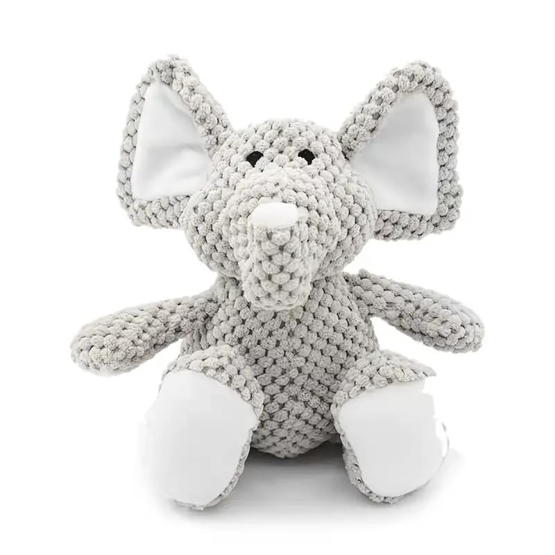 Pets Empire Elephant Squeaky Plush Toy For Dogs | Soft Chew Toys Designed For Puppies | NonToxic, Soft, Stuffed Interactive Cut