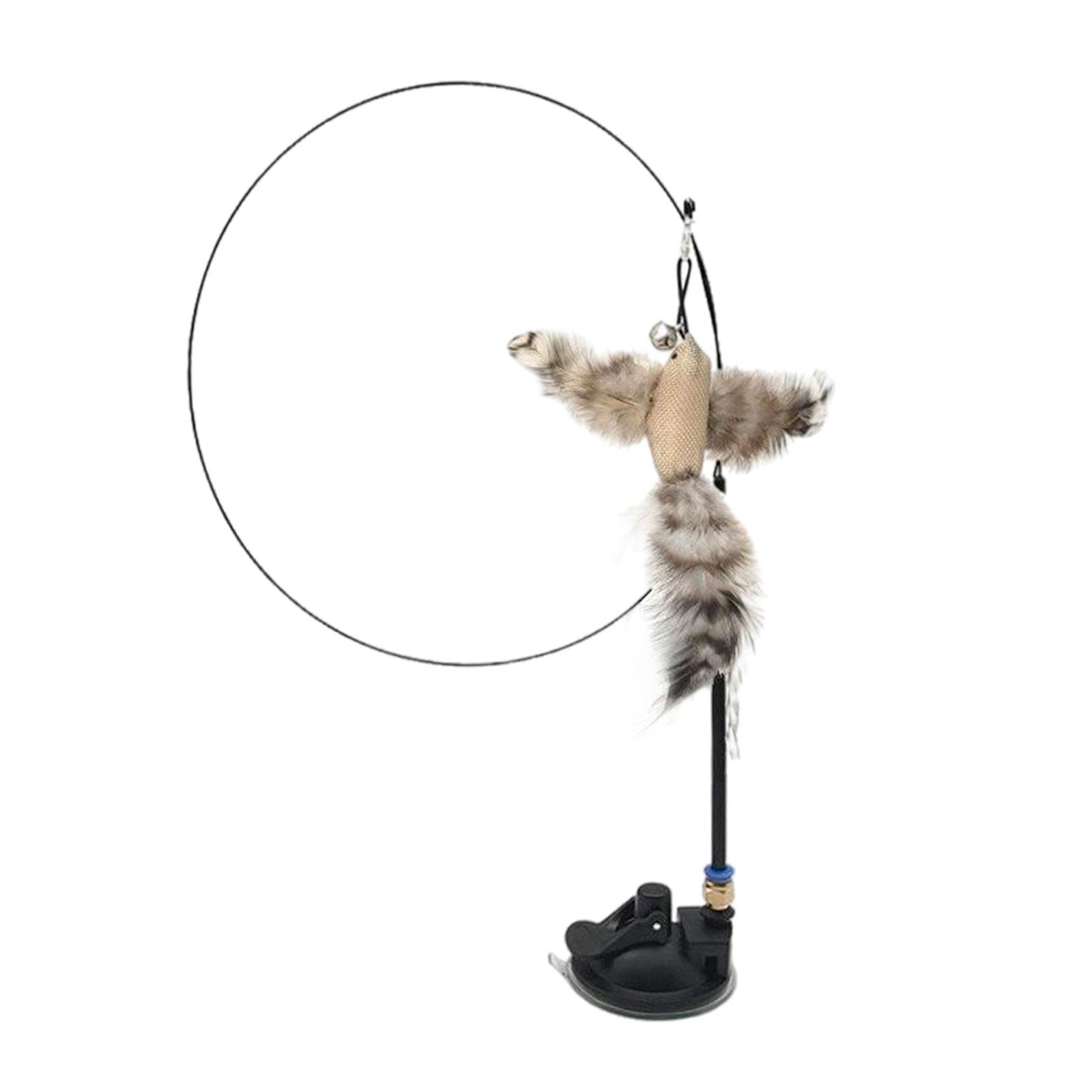 Ecomistiq Cat Toy Interactive Teaser Wand With Bell For Kitten Indoor Exercise A| Toys| Supplies |Pet