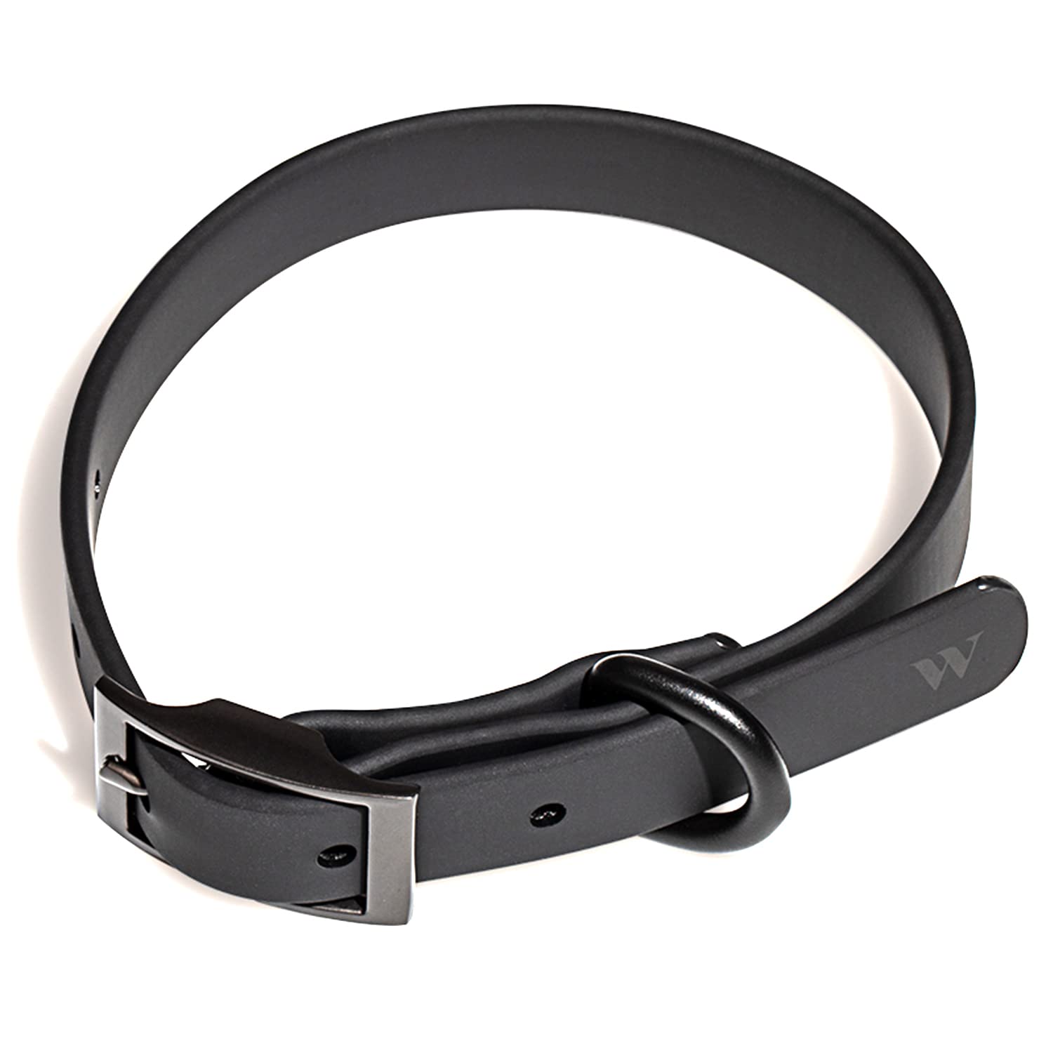 Wild One Dog Collar, Easy-Clean, All Weather Flex-Poly Strap With Metal, Durable, Dirt And Odor Resistant (Black, S)