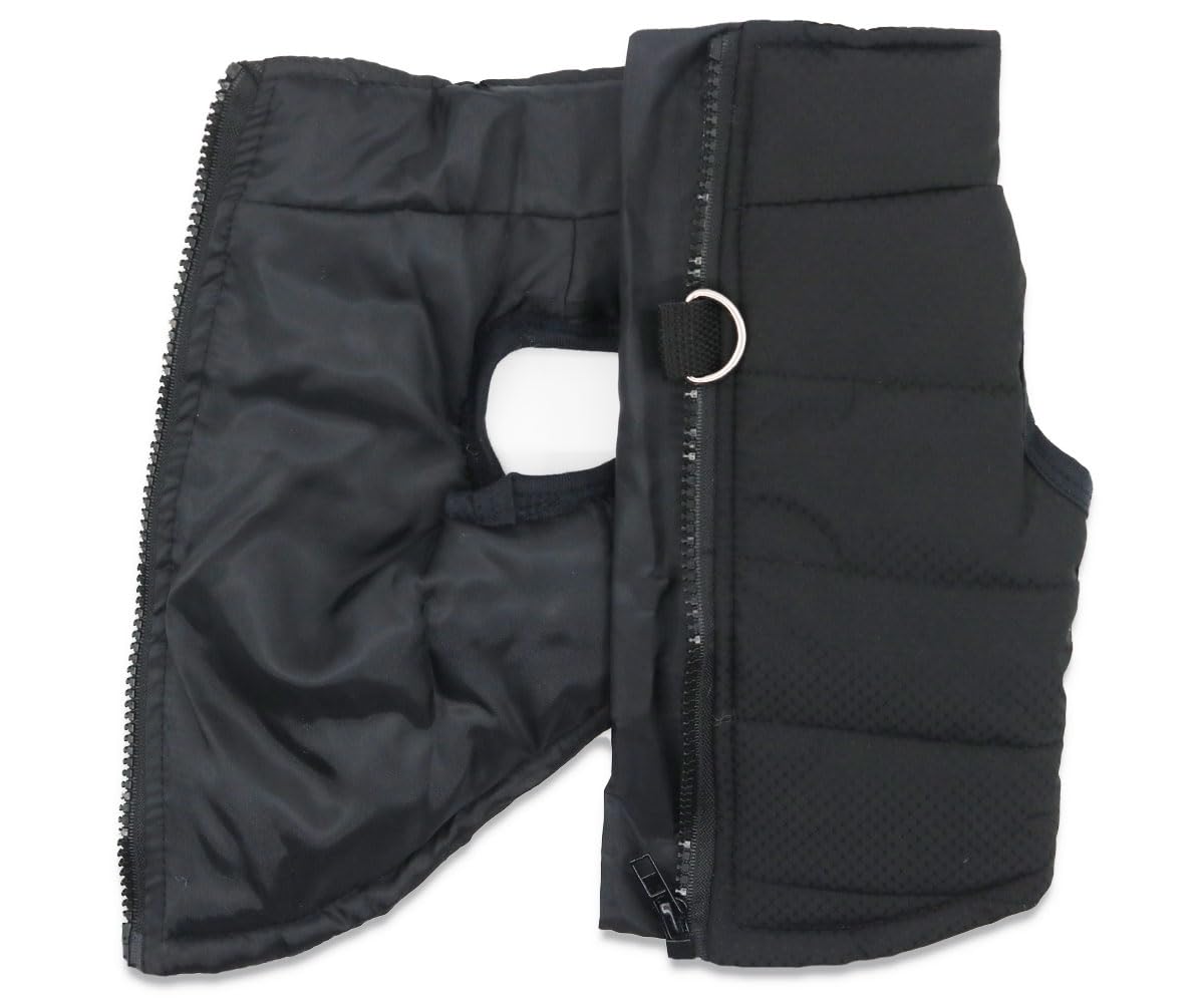 Droolingdog Small Dog Coats Warm Winter Dog Jacket, Black, Small