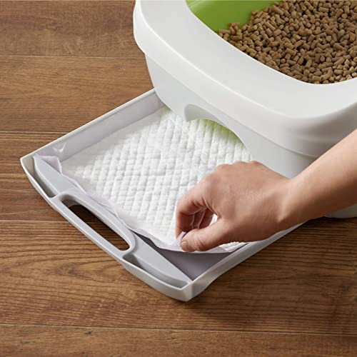 Amazon Basics Cat Litters Pee Pads, 40 Count, Universal Fit for Litter Box, Odor Control with Lemon Scent, Purple and White