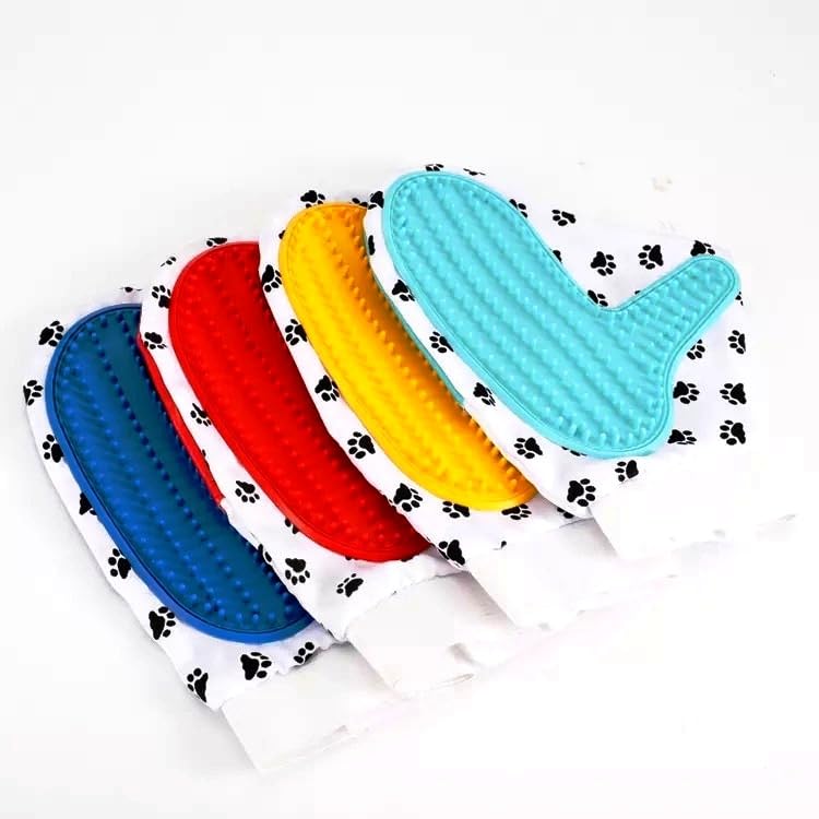 Q D Pet Hair Remover Grooming Glove Deshedding Massager Tool Brush Comb Grooming Gloves For Cat, Dog, Donkey, Horse, Rabbit, Pon