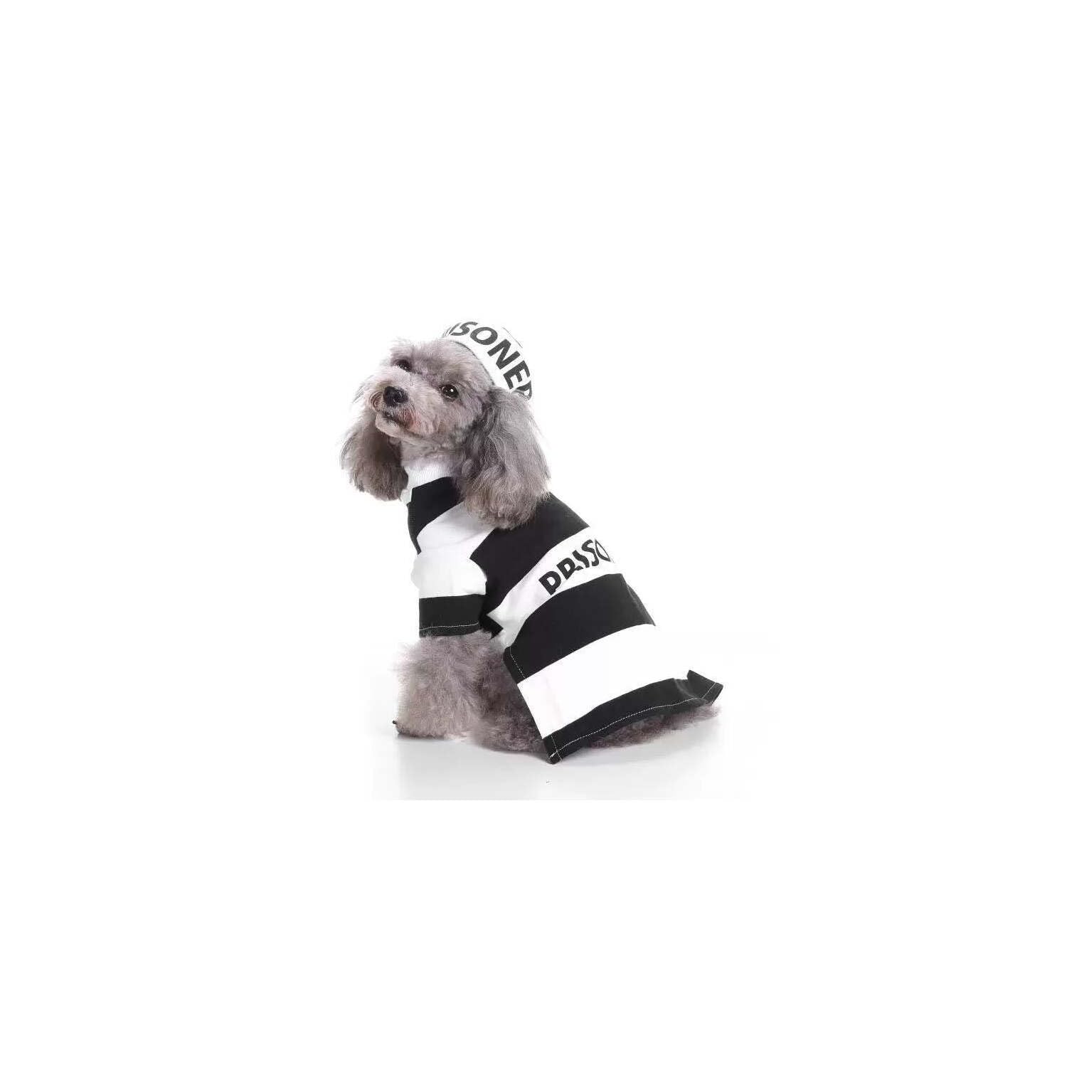 Pet Life Striped Retro Inmate Prisoner Pet Dog Costume Uniform(D0102HAXPJ7.)