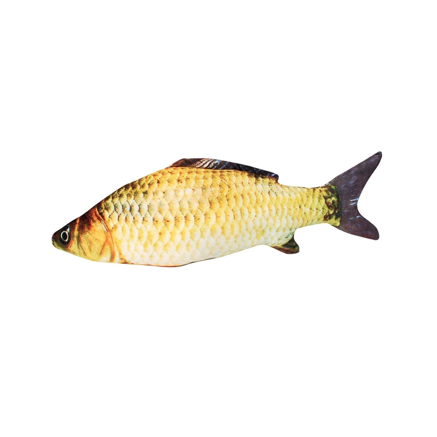 D&C Paws Catnip Fish Toy For Cats, Plush Stuffed Crucian Carp Simulation Cat Toy (Pack Of 1) 18 Cm