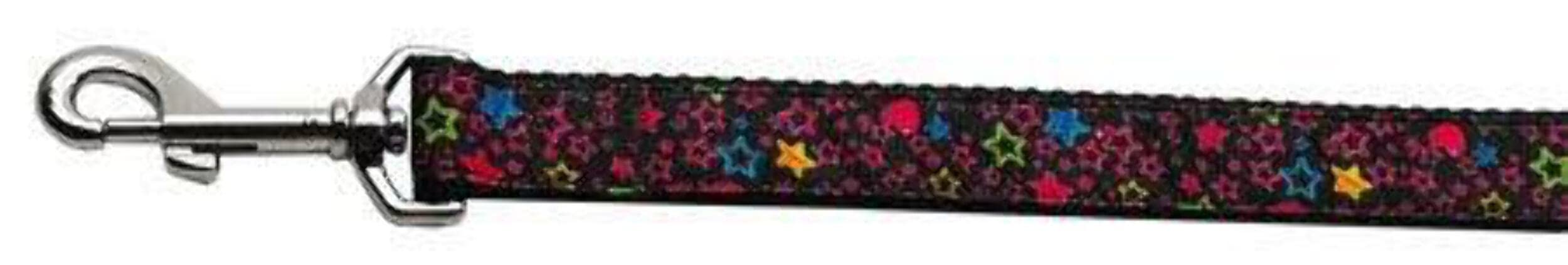 Pet Dog & Cat Nylon Collar or Leash, "Black Star" 3/8" w x 4 ft. leash