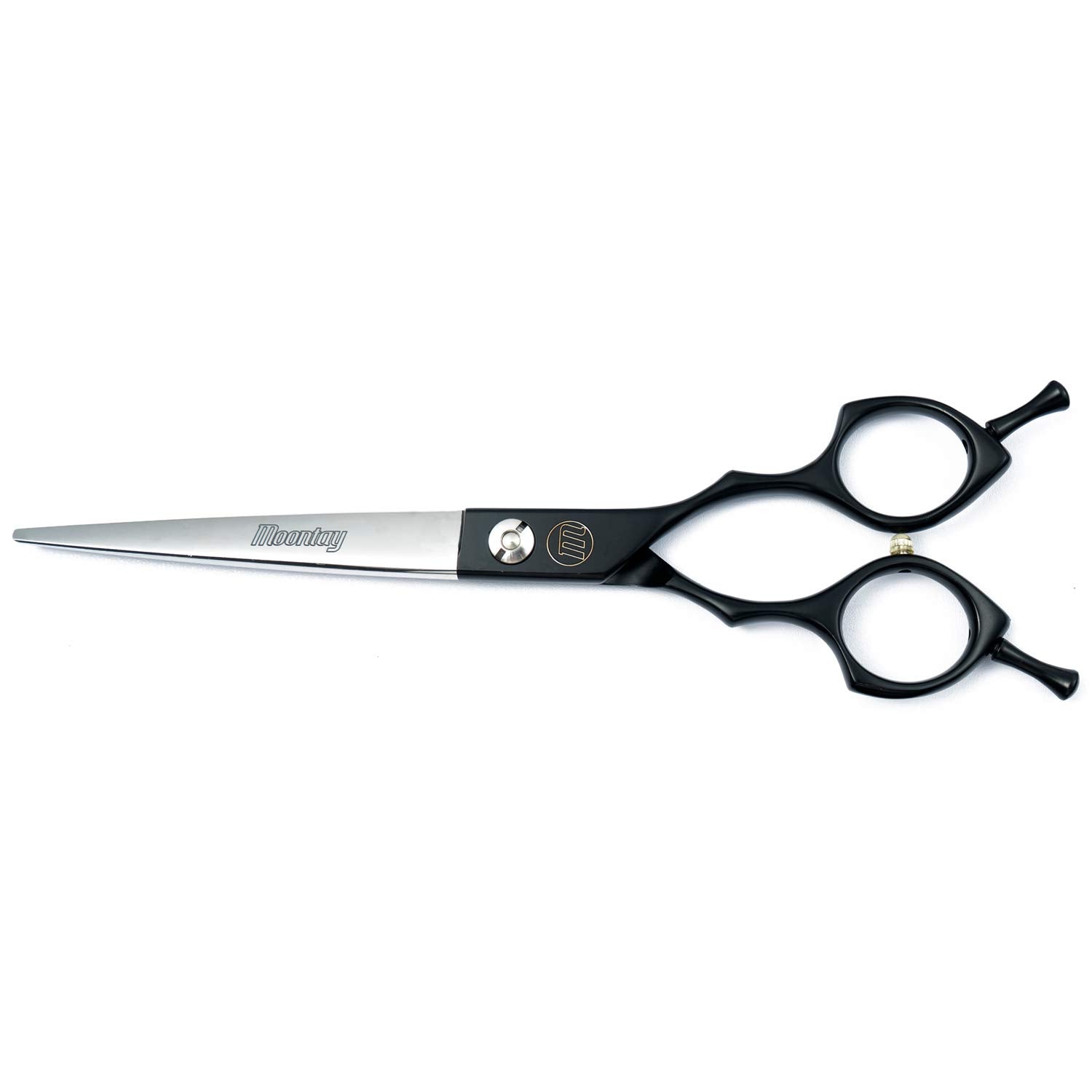 Moontay 6.5' Professional Pet Grooming Scissor, Dog Cat Grooming Shear/Scissor Fur Cutting Shear With Double Finger Rests, 440C Japanese Stainless Steel Grooming Scissor, Black