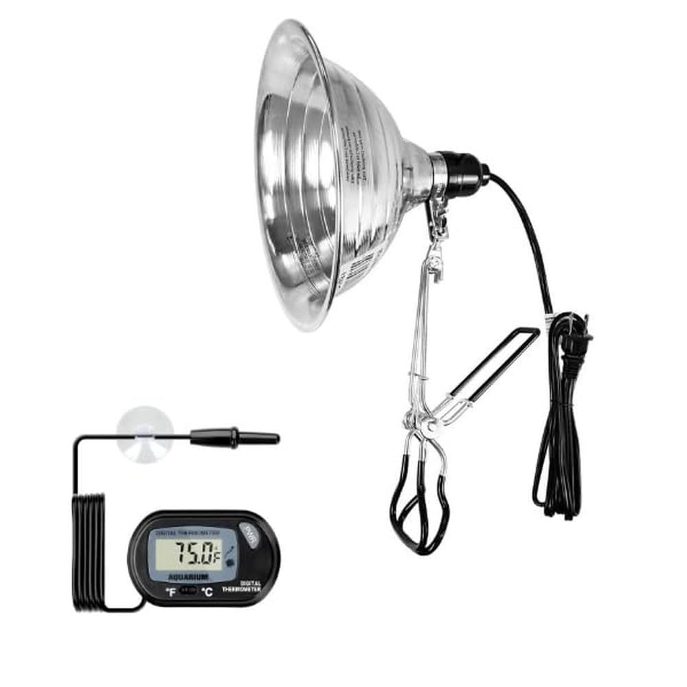 Simple Deluxe 1-Pack Clamp Lamp Light With 8.5 Inch Aluminum Reflector Up To 150 Watt E26 (No Bulb Included), Silver And Black