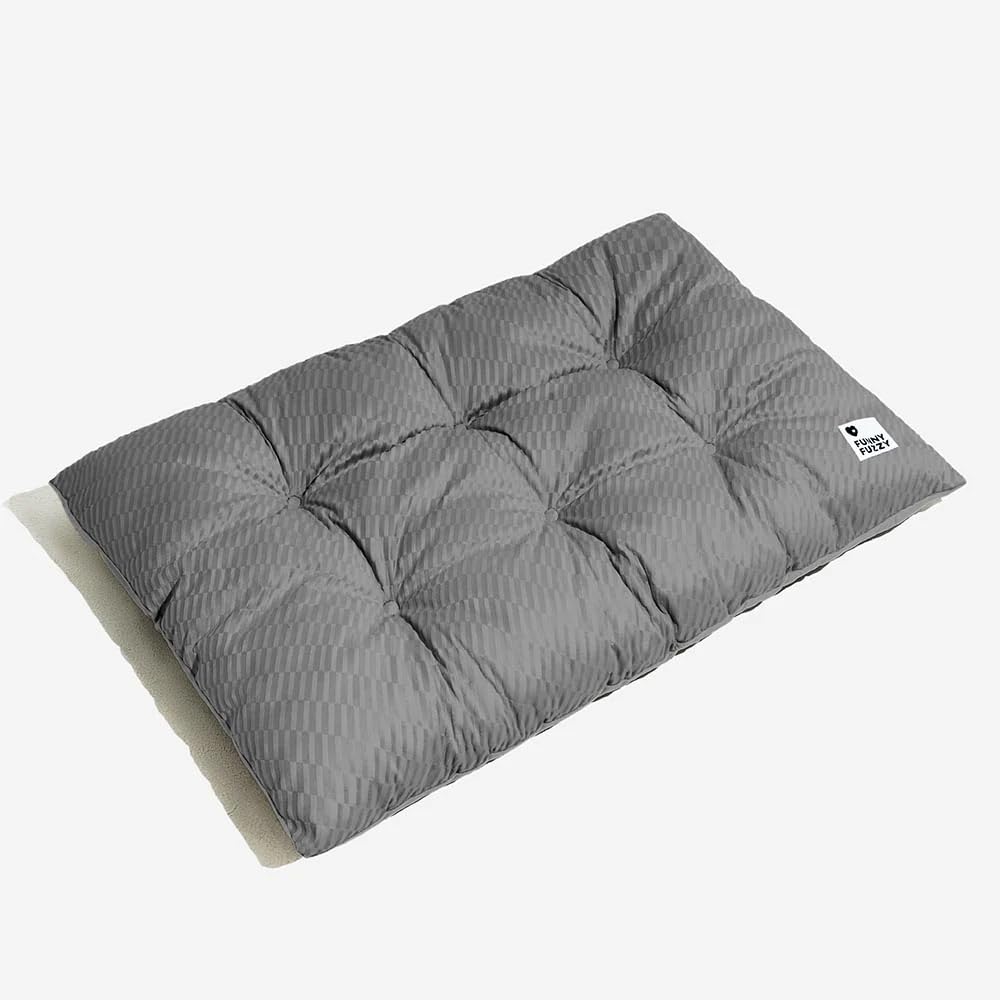 Funny Fuzzy Washable Dog Bed,Reversible Plush Dog Crate Mat, Soft Fluffy Kennel Pad,Pet Sleeping Mattress For X-Large,Large,Jumb