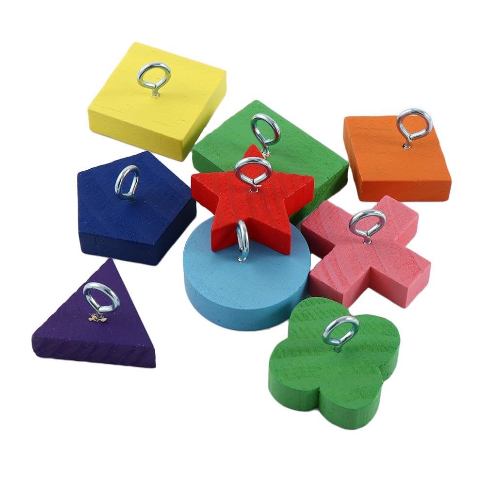 GUEDKIKL Bird Training Toys Puzzle Building Blocks Wooden Block Puzzle Toy for Parrot Budgies Parakeet Lovebird Cockatiel Conure