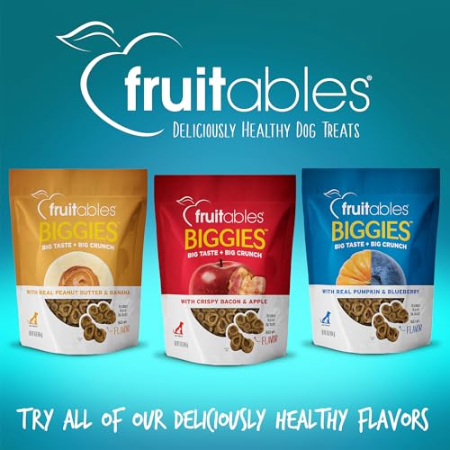 Fruitables Biggies Dog Biscuits - Crunchy Dog Biscuits Made with Pumpkin - Healthy Dog Treats Packed with Real Fruit Flavor - Fr