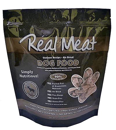 TRMC Real Meat Air Dried Dog Food with Real Venison - 8lbs USA-Crafted Grain-Free High Protein Venison