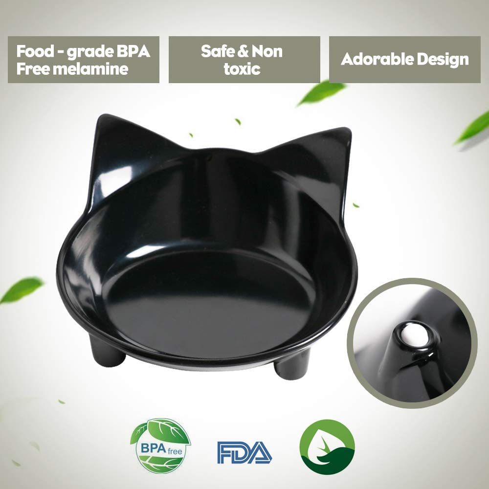 Cat Bowl Cat Food Bowls Non Slip dog Dish Pet Food Bowls Shallow Cat Water Bowl Cat Feeding Wide Bowls to Stress Relief of Whisk