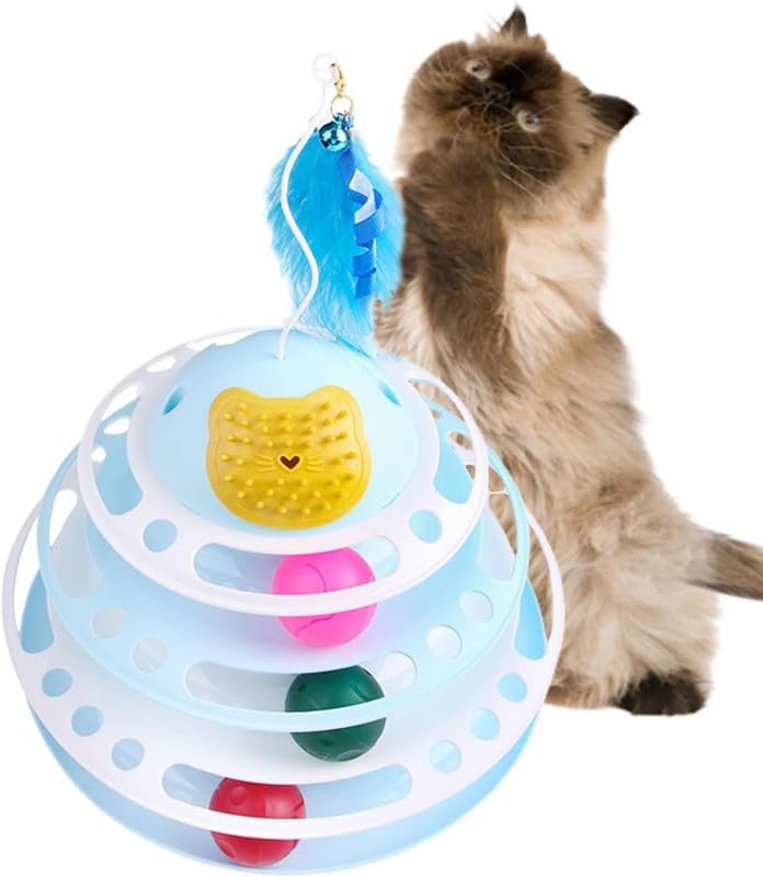 Kittupet Cat Toy Roller Cat Toys Interactive With Three Colorful Ball Interactive Kitten Fun Mental Physical Exercise Puzzle Toy