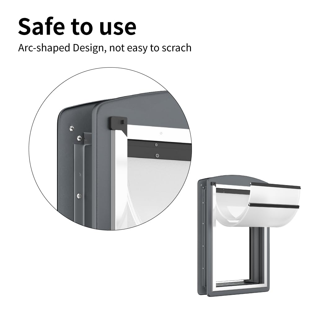 [Mavricpower] Stainless Steel Xl Dog Door With 2 Sliding Lock Panels, 2 Magenetic Flaps, Strong And Rugged, Weatherproof Pet Doo
