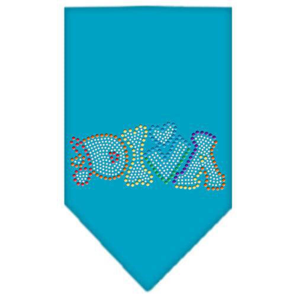 Mirage Pet Products 67-98 SMTQ Technicolor Diva Rhinestone Turquoise Print Bandana, Small
