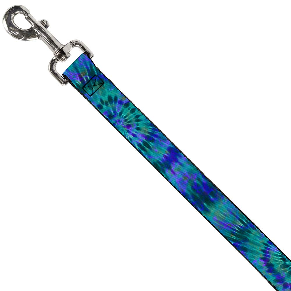 Dog Leash Tie Dye Green Blue Purple 4 Feet Long 0.5 Inch Wide