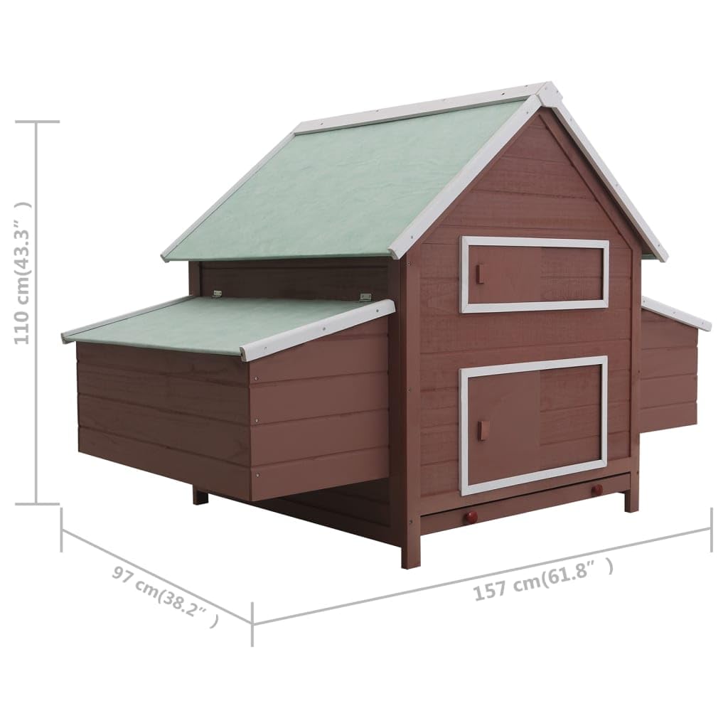 vidaXL Chicken Coop Brown 61.8x38.1x43.3 Wood