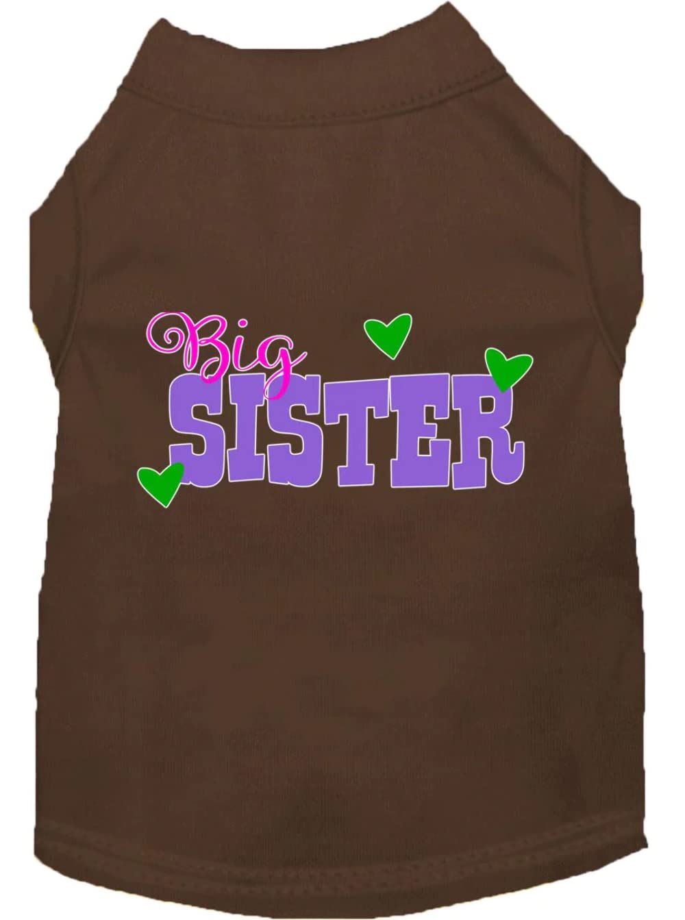 Pet Dog & Cat Shirt Screen Printed, "Big Sister" Orange XL (14-20 lbs.)