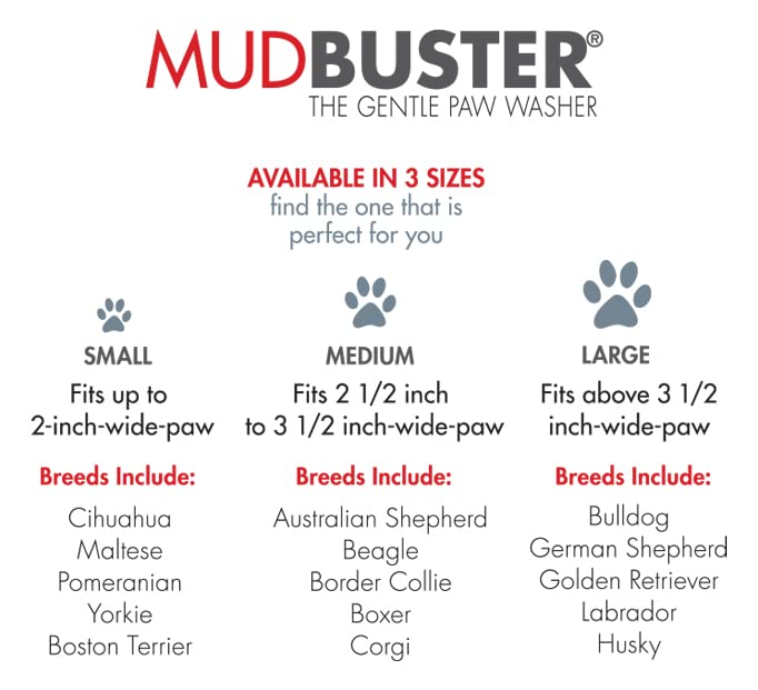 Dexas Mudbuster Portable Dog Paw Washer/Paw Cleaner, Large, Pro Blue