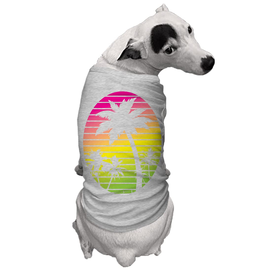 Palm Tree Scene - Dog Shirt (Light Gray, 3X-Large)