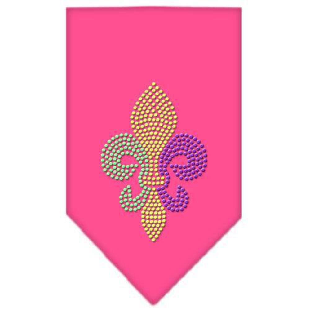 Mirage Pet Products Mardi Gras Fleur De Lis Rhinestone Bandana, Red, Small