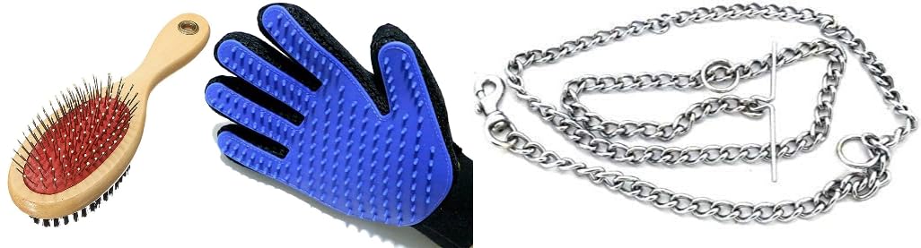Penta Paws Comb Pack 2 In 1 Pet Grooming Accessories, Massaging And Deshedding For Dogs & Cats And Light Weight Metal Long Chain