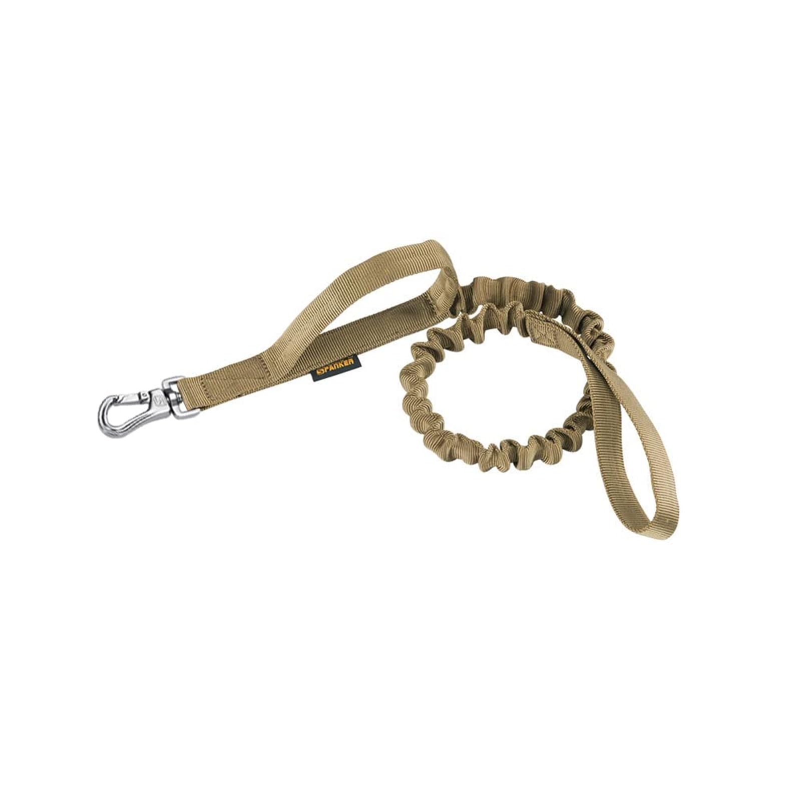 Excellent Elite Spanker Military Bungee Dog Leash Elastic Leads Rope With 2 Padded Control Handle For Medium And Small Dogs (Coyote Brown)