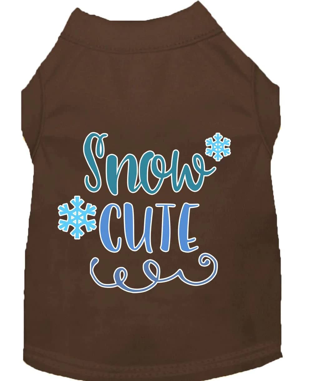 Christmas Pet Dog & Cat Shirt Screen Printed, "Snow Cute" Baby Blue 3XL (25-35 lbs.)