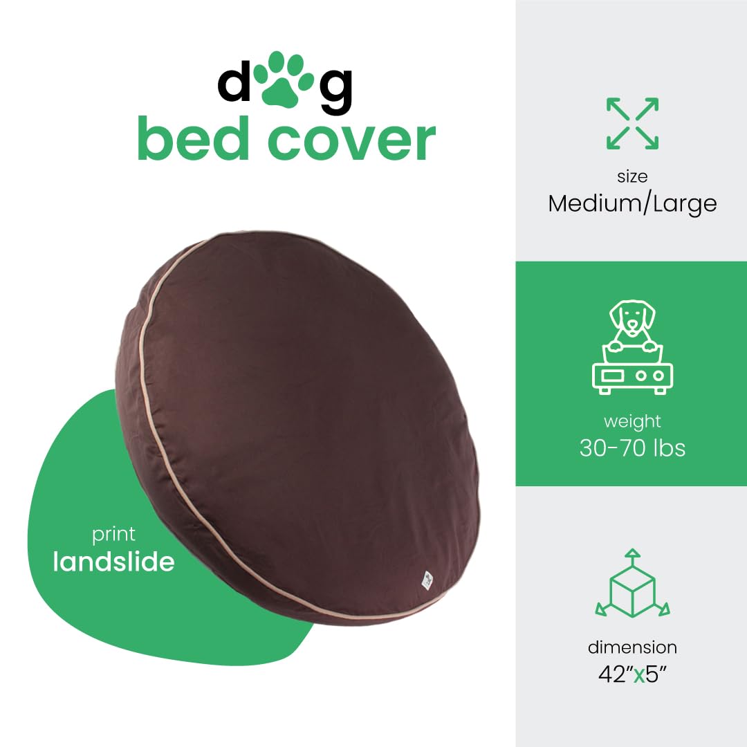 molly mutt Dog Bed Cover - Landslide Print - Measures 42    x 5 - 100% Cotton - Durable - Breathable - Sustainable - Machine Was