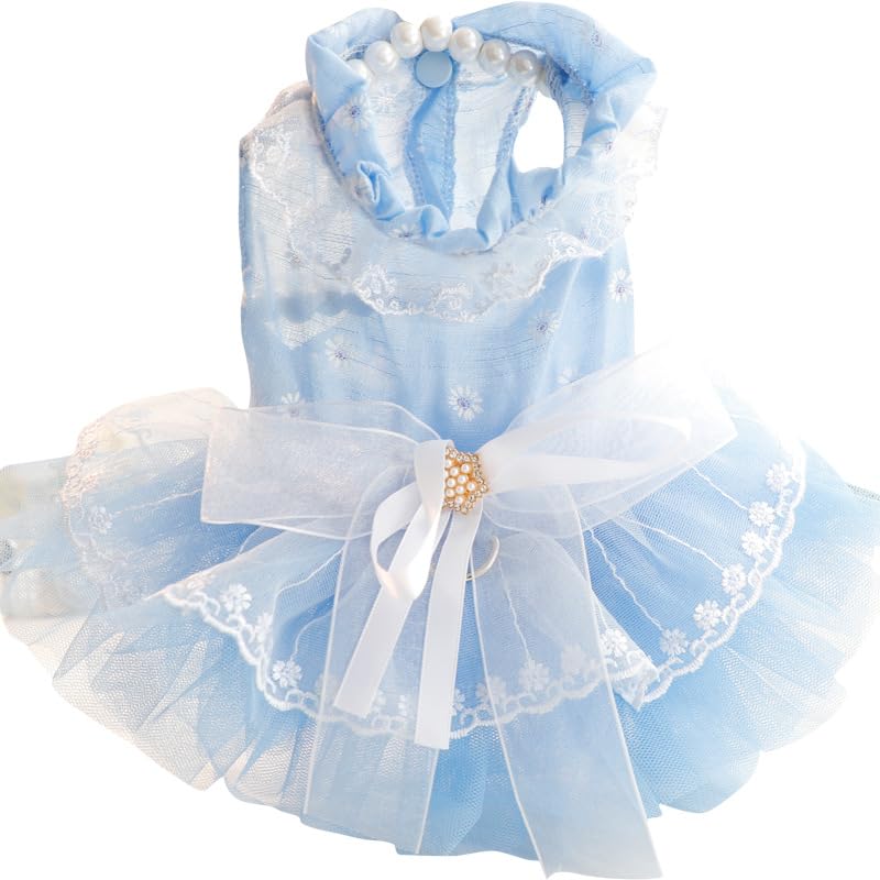 Aza Dog Wedding Dresses For Small Dogs Skirt Lolita Clothes Cat Princess Costume Waltz Pet Girl Cute Star Coat Outfits Summer Co