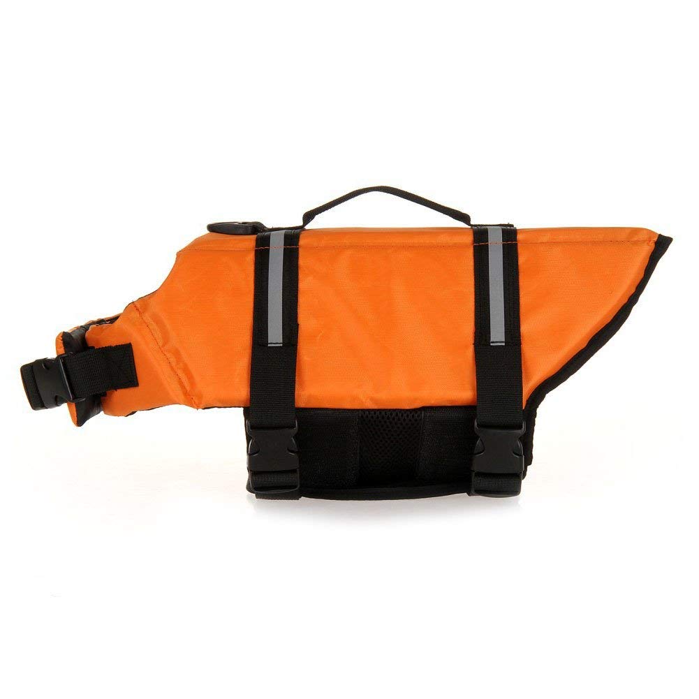 Tesoon Pet Dog Doggy Life Jacket Life Vest Saver Preserver Reflective Nylon Neoprene Quick Release Adjustable Bandana