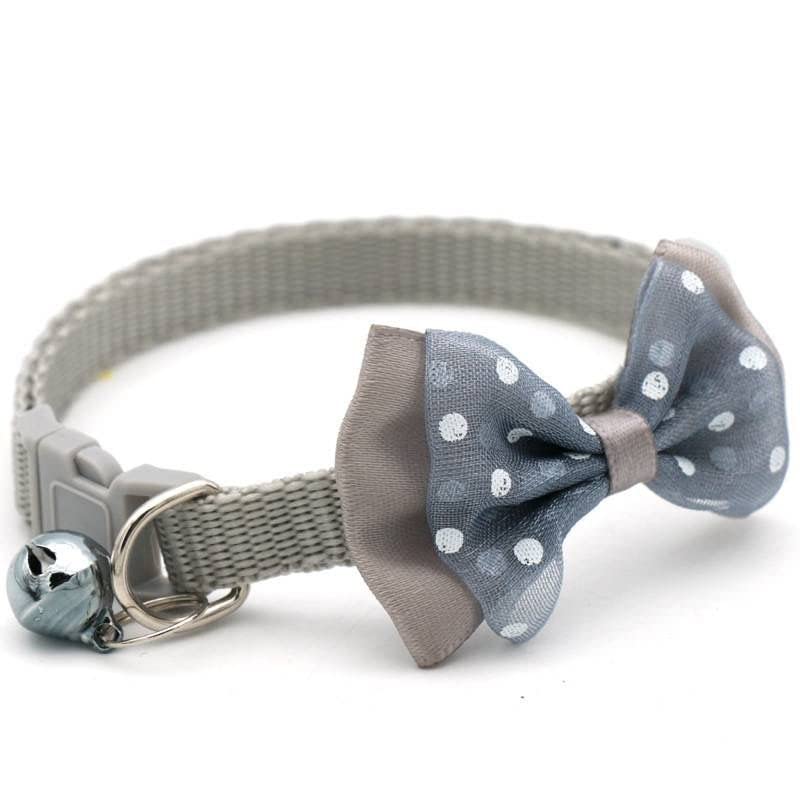 Litvibes Cat Collar With Bell,Kitten & Small Dog Soft Adjustable,Safe,Solid,Breakaway For Cats & Puppy Bow Design Pet Collar Gr