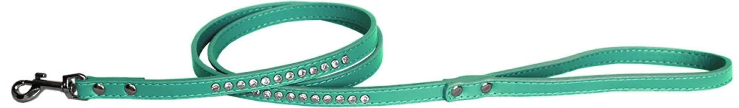 Pet, Dog or Cat Fashion Leash,Clear Jewel (Available in 7 colors) Bright Pink 1/2" wide x 4' long