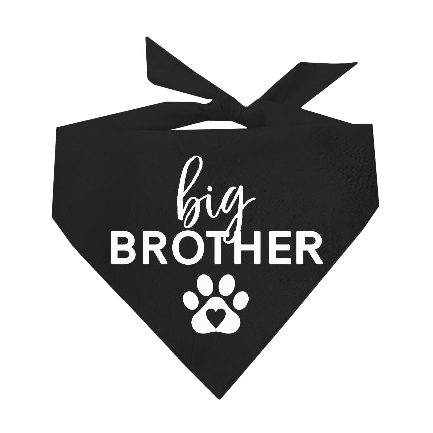 Big Brother With Heart Paw Baby Announcement Dog Bandana (Black, Xs 87)