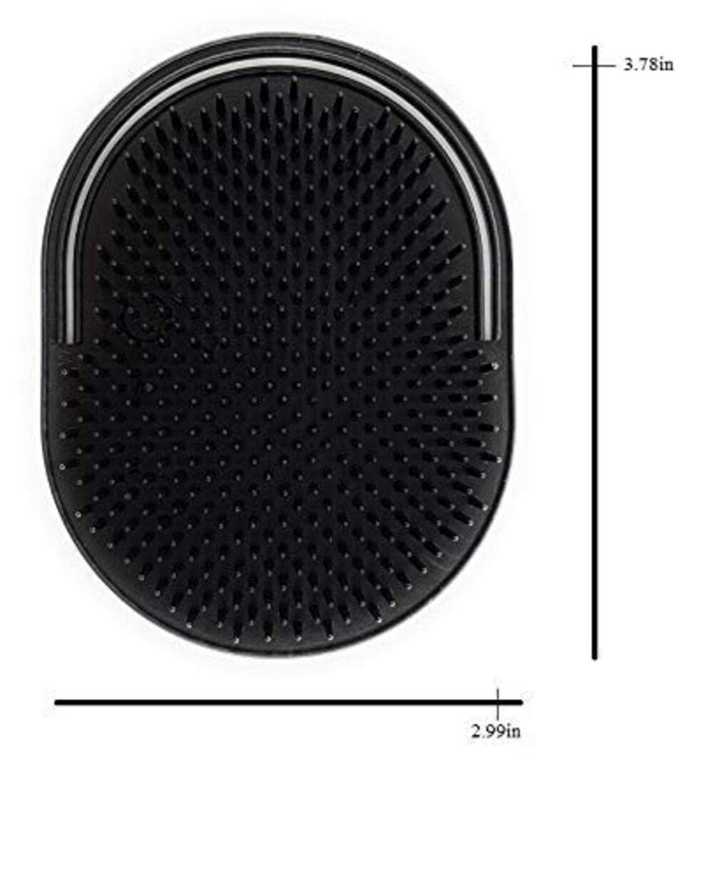 G.B.S Pocket Palm Brush Comb Massager for Pets, Black, 2 Count, Plastic, Model 206
