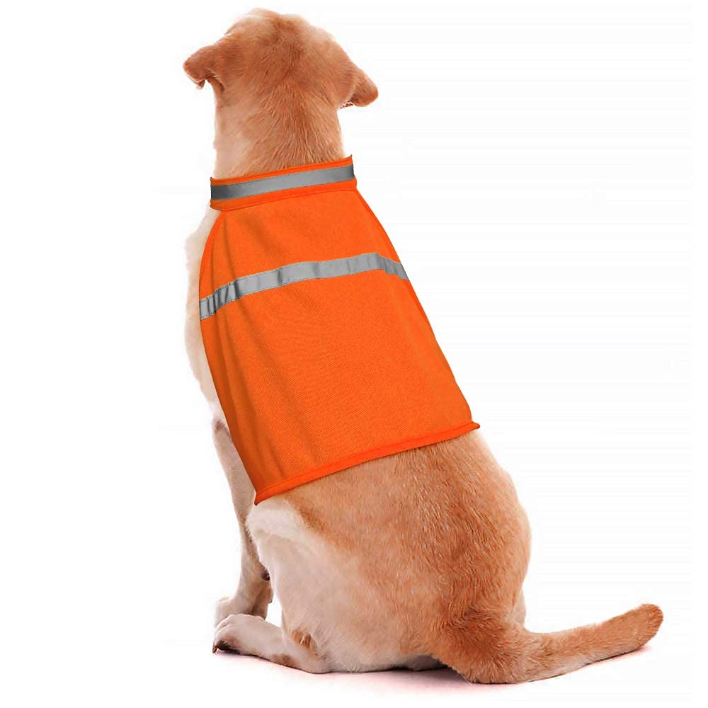 Dog Jacket High Visibility Safety Reflective Dog Vest For Small Medium Large Dogs (X-Large, Orange)