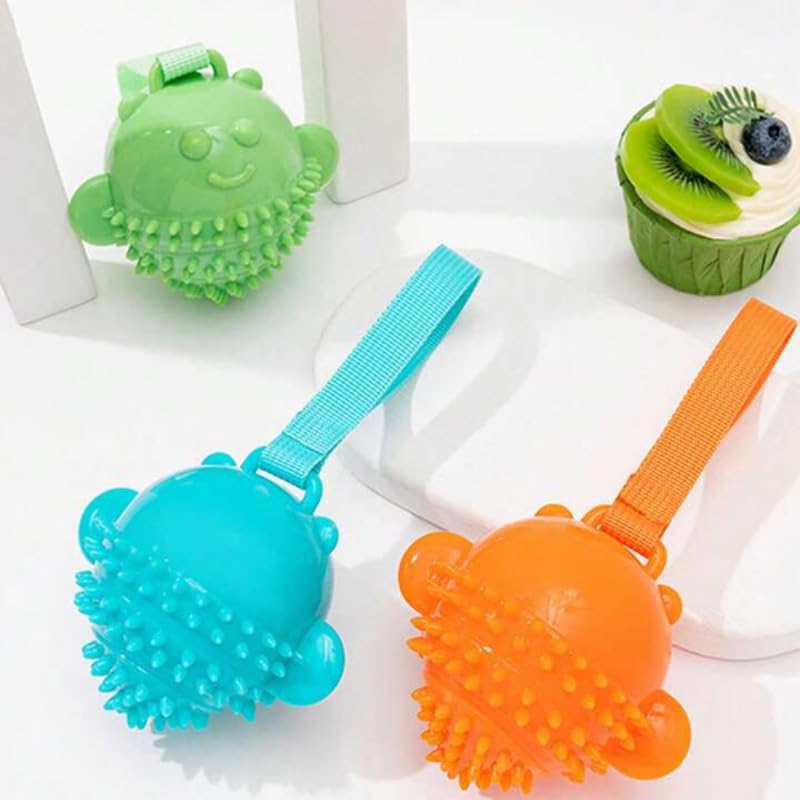 Dog Trust 1Pc Dog Interactive Toy Prickly Ball  Chewing, Squeaking And Teething Dog Toy