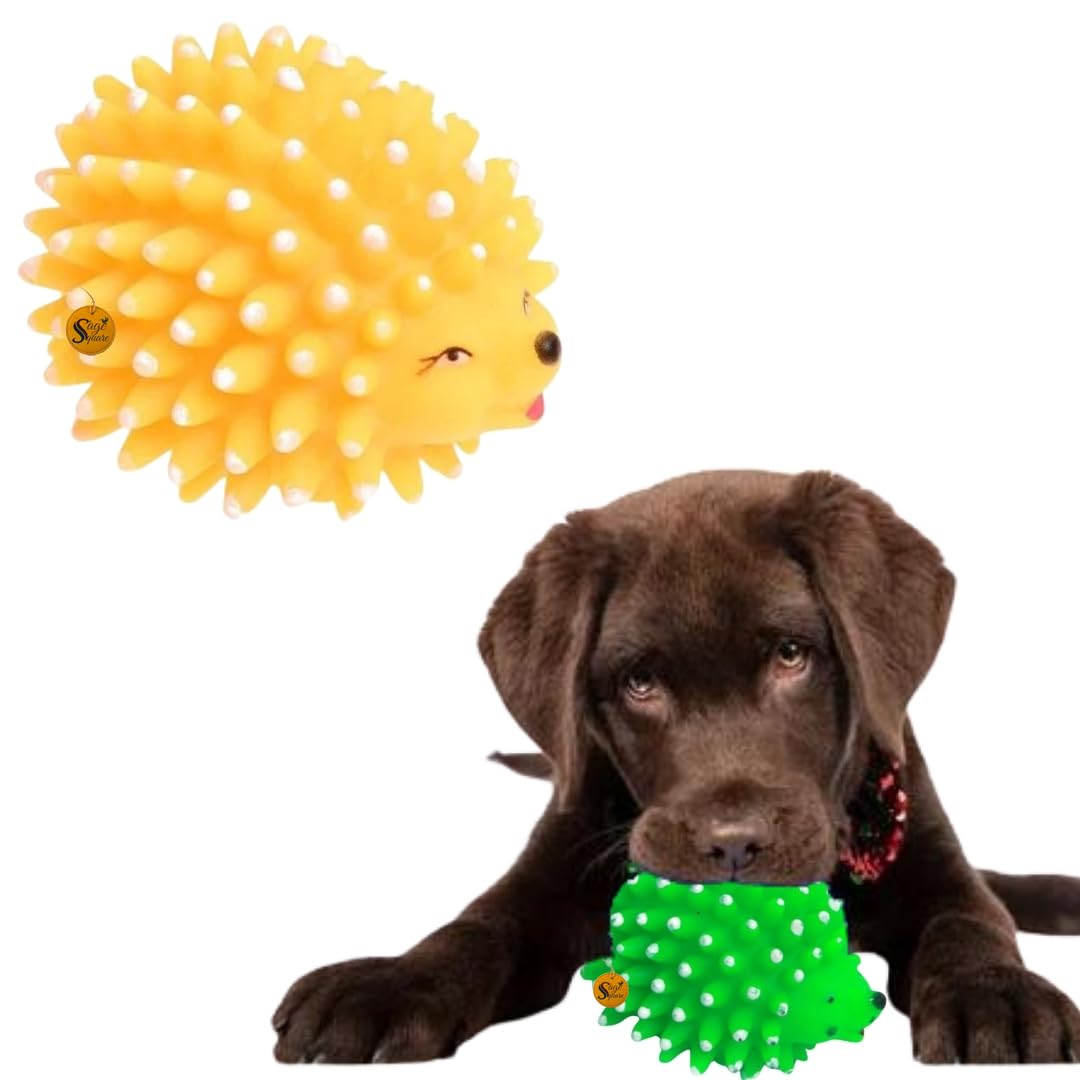Sage Square Squeaky Porcupine  Fun, Durable Toy For Dogs & Cats, Satisfies Chewing & Play Instincts, Keeps Pets Happy, StressF