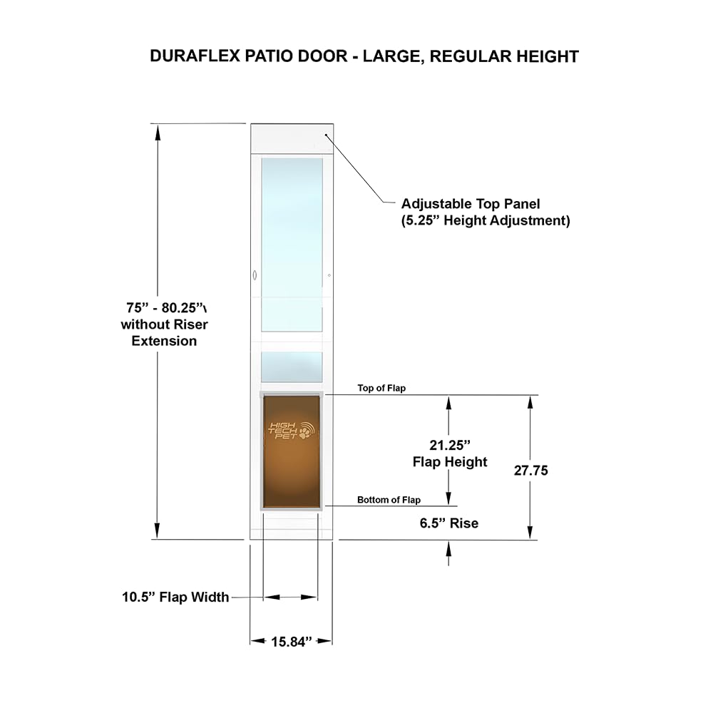 High Tech Pet Duraflex Premium Patio Pet Doors (Regular Height, Large)