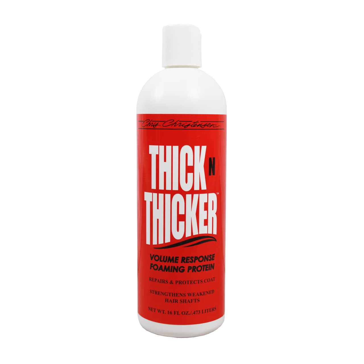 Chris Christensen Thick N Thicker Dog Conditioner, Pro-Vitamin Formula, 16 oz, White, Model 01262, Adds Volume for All Coat Types