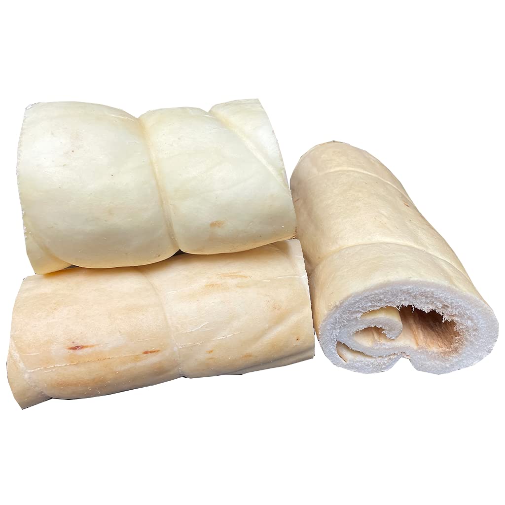 Amazing Dog Treats - Beef Cheek Rolls -(Mega Thick 4 - 6 Pcs) No Hide - Safe Rawhide Alternative Dog Chew - Great for Power Chew