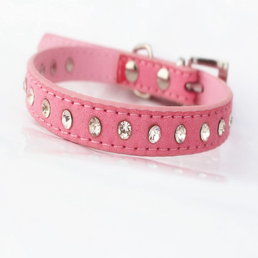 Puppy Dog Collar With Crystal Diamond Colorful Bling Girl Puppy Cat Collars Rose Xxs