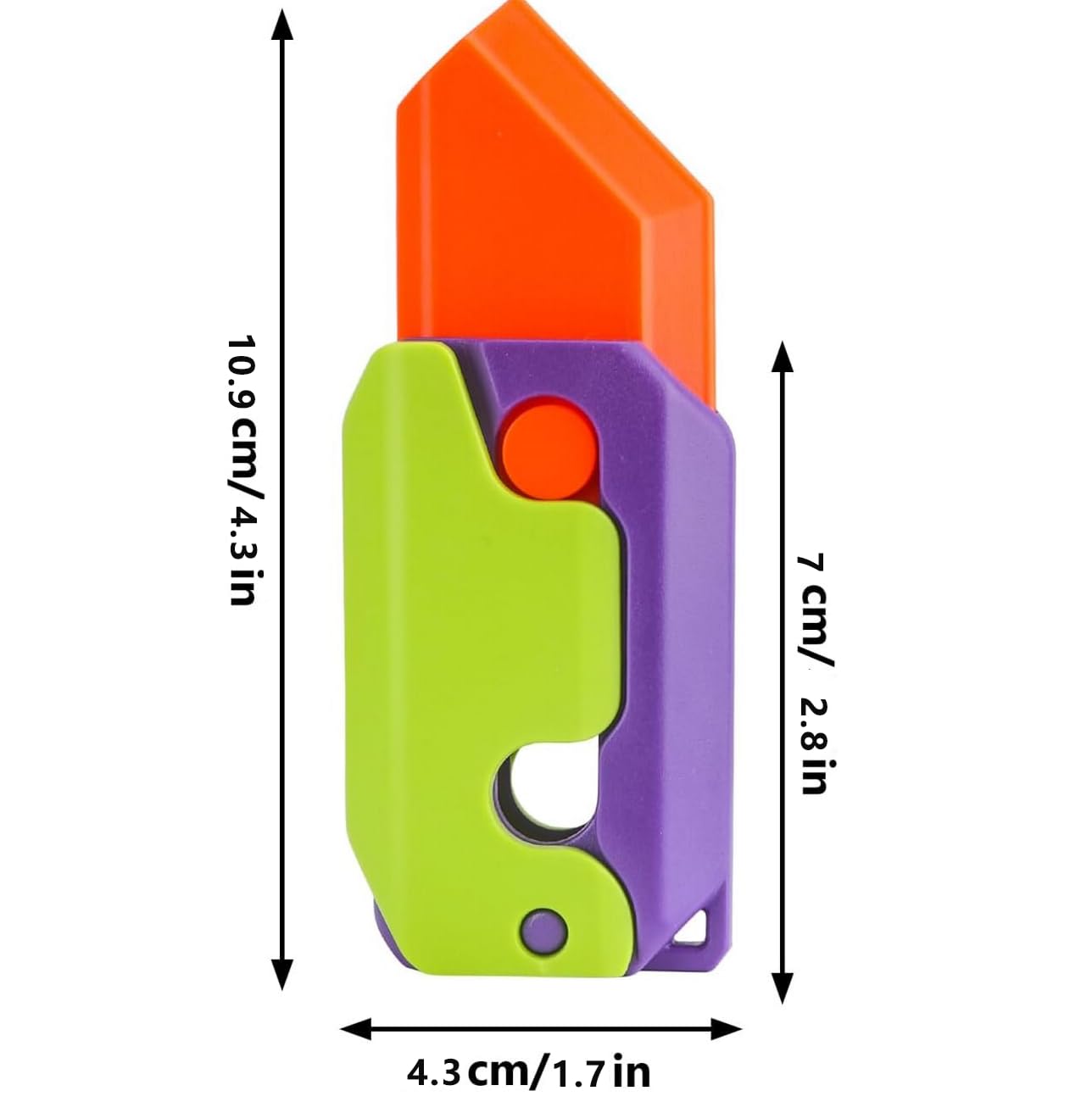 3D Printing Fidget Knife Toy For Adults - Funny Plastic Edc Carrot Knife Toy - Sensory Toys Anxiety Stress Relief Toy - Stocking