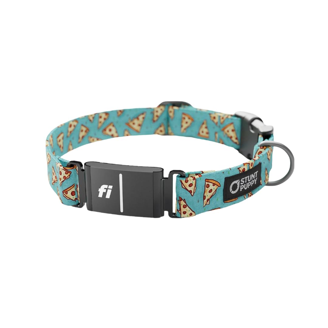 Stunt Puppy Dog Collar, Fi Series 3 Ready, Jill Kittock Pizza, X-Large - Compatible With Fi Gps Device (Not Included)