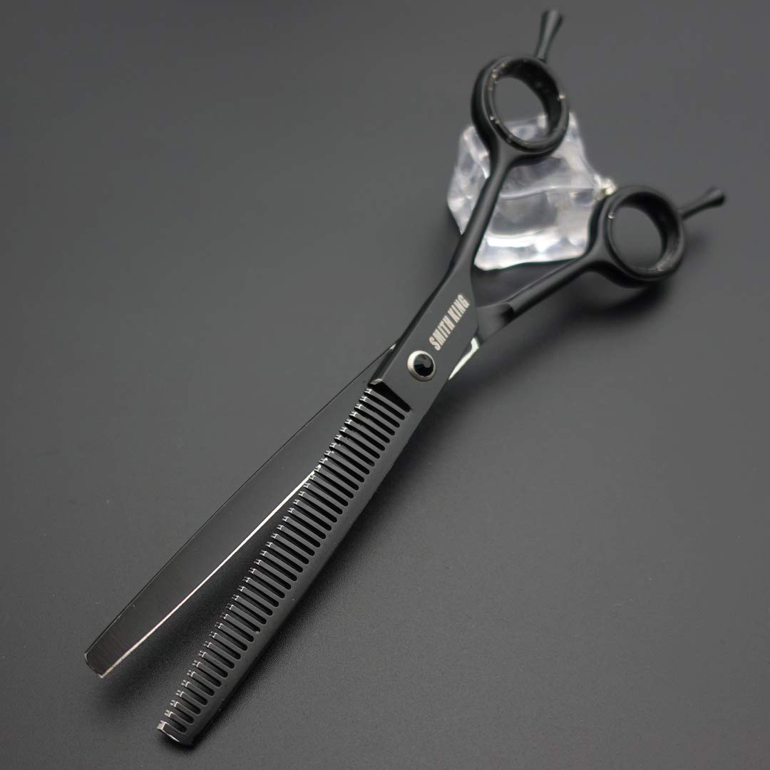 Smithking 7" Professional Dog Grooming Scissors Set, 5-Piece, Stainless Steel, Right-Handed, Black