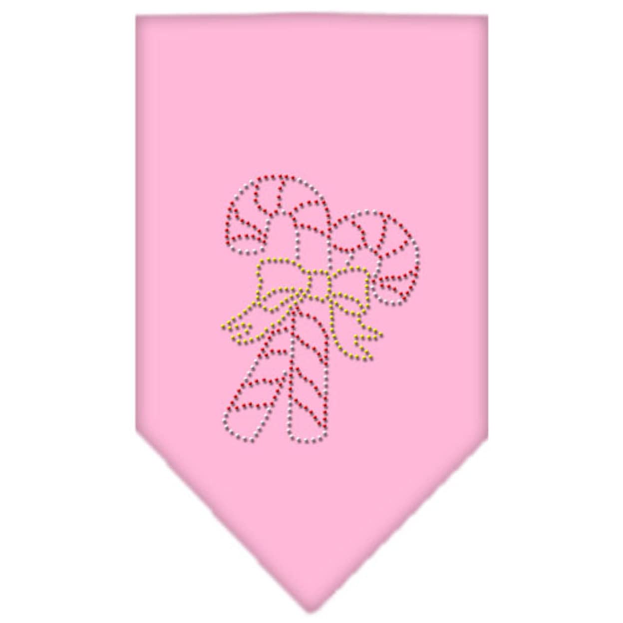 Christmas Pet and Dog Bandana Rhinestone, "Candy Canes" Light Pink Large