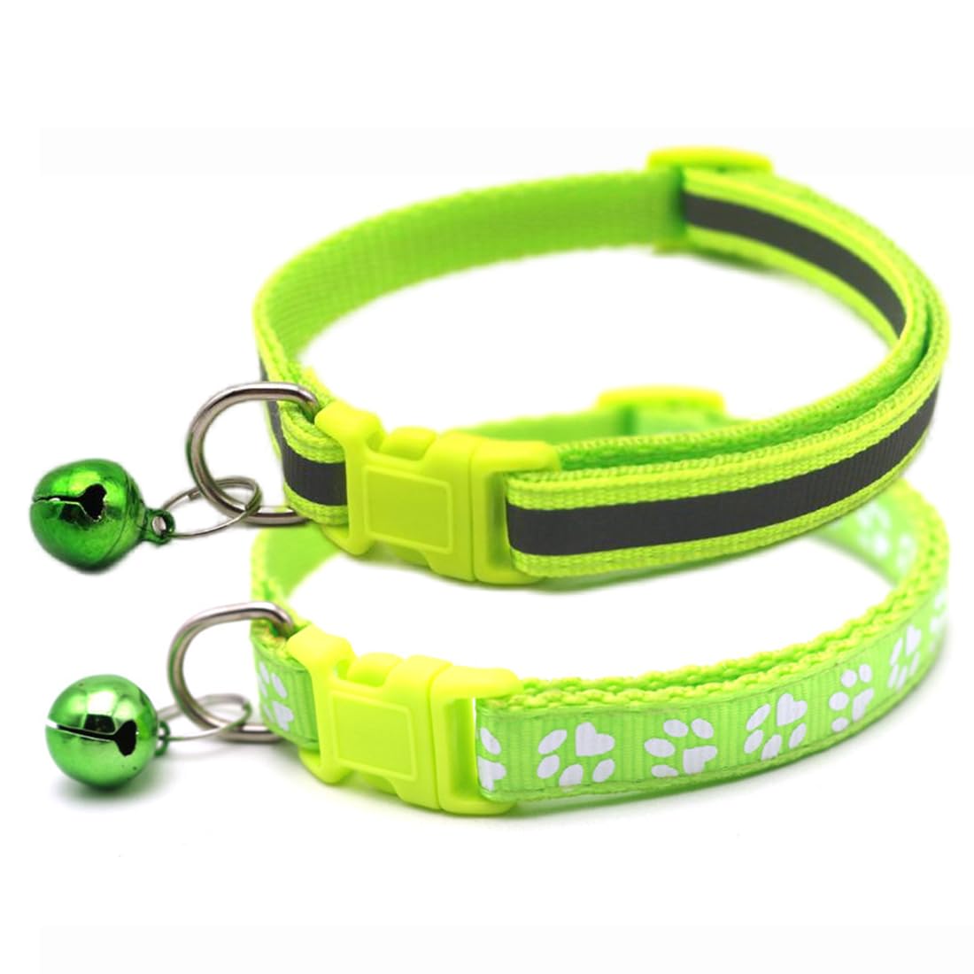 Xs Dog Collar With Bell, 2-Pack Basic & Reflective Cat Collar With Bells For Tiny Extra Small Pet Dogs Boy Kitten Girls Animal, 