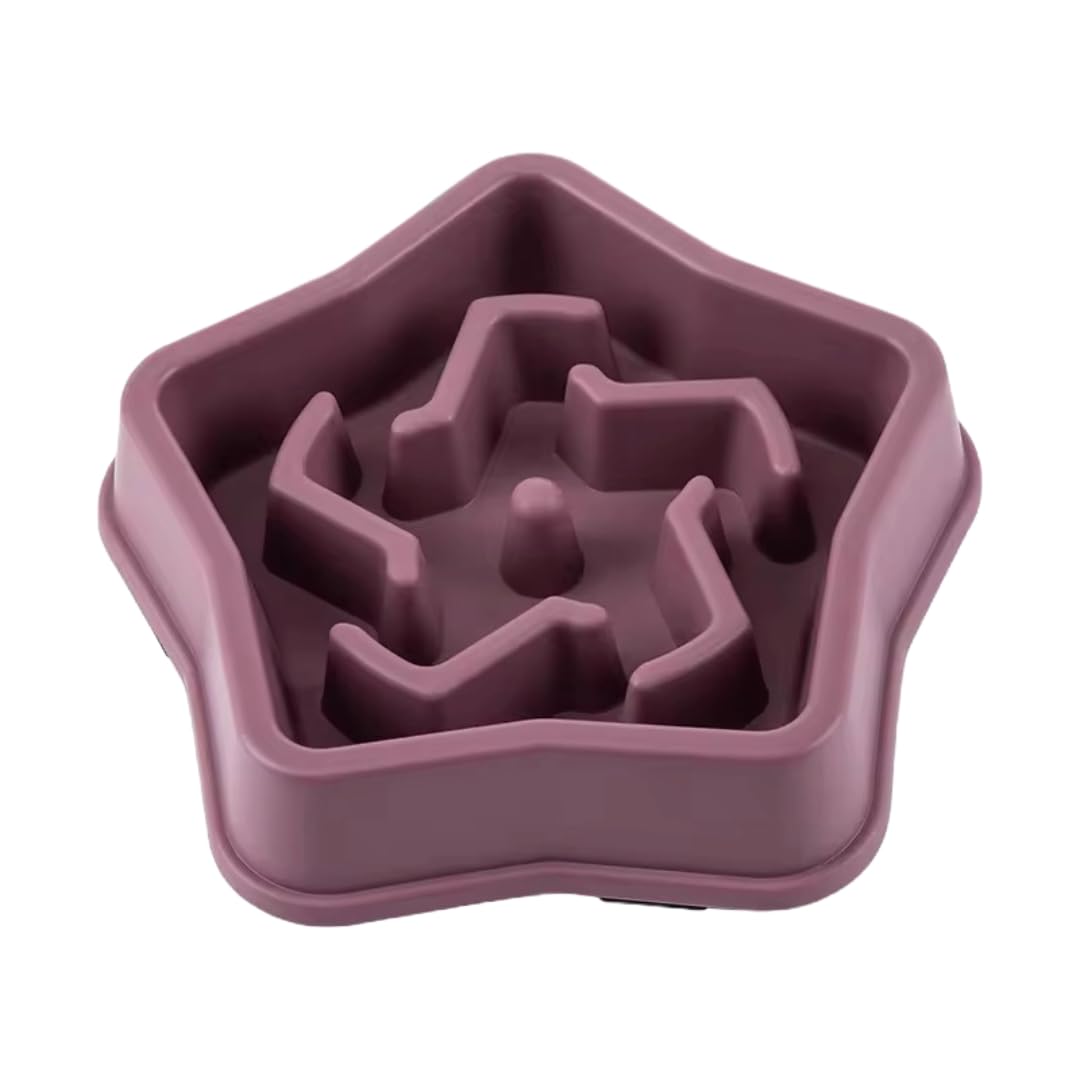 Urban Pet Gallery Pet Feeding Bowls For Dogs And Cats, Durable NonSlip Feeding Bowl, Star Design (Maroon)